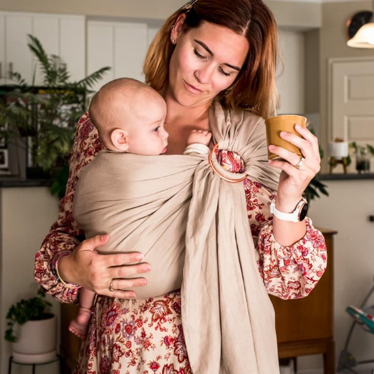 Little Baby Co Pure Linen Ring Sling Honey Beige