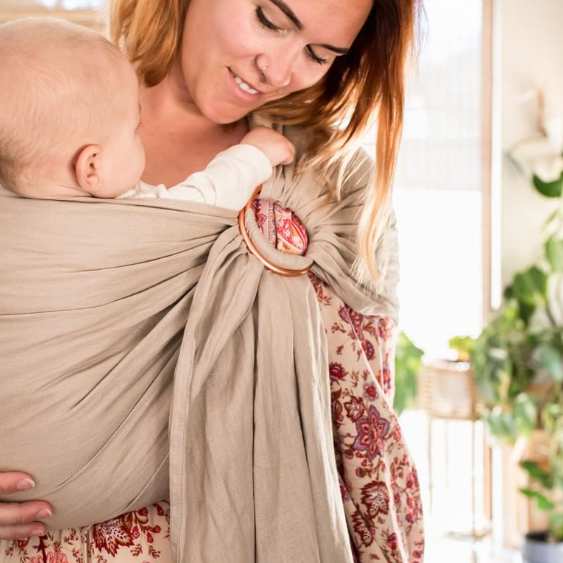 Little Baby Co Pure Linen Ring Sling Honey Beige